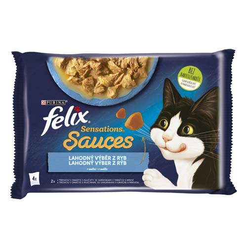 FELIX Sensations Sauces kapsička 4x85g treska a sardinky v lahodnej omáčke