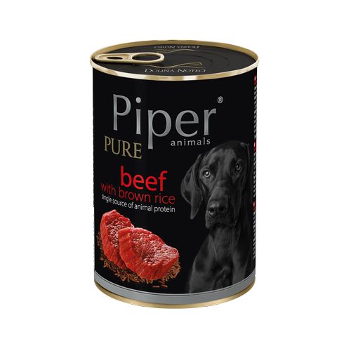 PIPER PLATINUM PURE 400g hovädzie a hnedá ryža konzerva pre dospelých psov