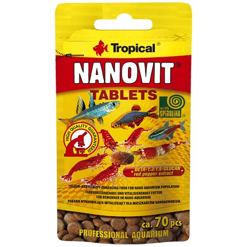 TROPICAL Nanovit Tablets 10g/70ks krmivo pre najmenšie druhy rýb s obsahom bielkovín