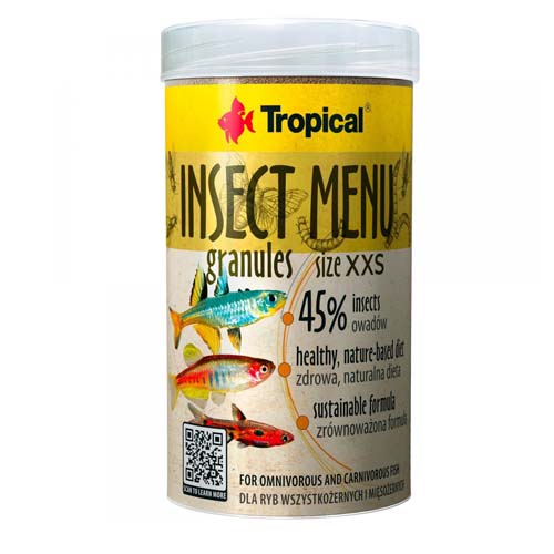 TROPICAL Insect Menu Granules Size XXS 1000ml/640g krmivo pre ryby s vysokým obsahom hmyzu