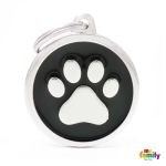 MF BLACK BIG CIRCLE PAW gravírovateľný prívesok 3,93x3,17 cm