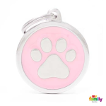 MF PINK BIG CIRCLE PAW 3,93x3,17 cm gravírovateľný prívesok