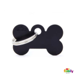 MF SMALL BONE ALUMINUM BLACK 1,9x3 cm gravírovateľný prívesok