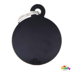 MF BIG ROUND ALUMINUM BLACK 3,93x3,17 cm gravírovateľný prívesok