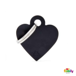 MF SMALL HEART ALUMINUM BLACK 2,8x2,5cm gravírovateľný prívesok