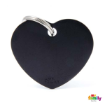 MF BIG HEART ALUMINUM BLACK 3,1x3,76 cm gravírovateľný prívesok