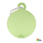 MF BIG ROUND ALUMINUM GREEN 3,93x3,17 cm gravírovateľný prívesok