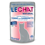 MONGE LECHAT NATURAL Tuniak a krevety 80g superprémiová kapsička pre dospelé mačky