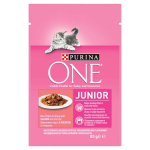 PURINA ONE Junior mini filetky s lososom a mrkvou v šťave 85g