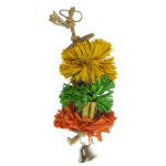 DUVO+ Závesná farebná hračka z rafie, bambusu a kokosu pre exoty S 24,1x6,4x6,4cm