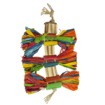 DUVO+ Závesná farebná hračka z kukuričných listov s bambusom a kokosom pre exoty 25,4x15,2x3,5cm