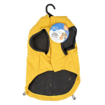 DUVO+ štýlová bunda s kapucňou pre psov XL 70cm žltá
