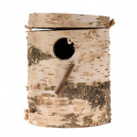DUVO+ Drevená búdka pre andulky z dutého brezového kmeňa L 21x14x3,8cm