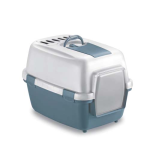 STEFANPLAST WivaCat Praktická krytá mačacia toaleta s filtrom a lopatkou biela/modrá 55x40x40cm